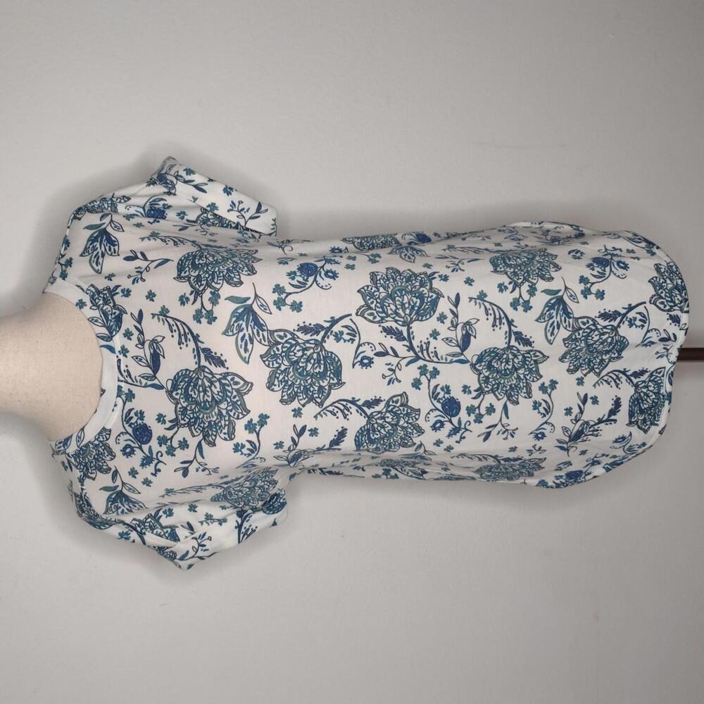 NWT Cupio Blush Women's White/Blue Floral Tunic Size XS
